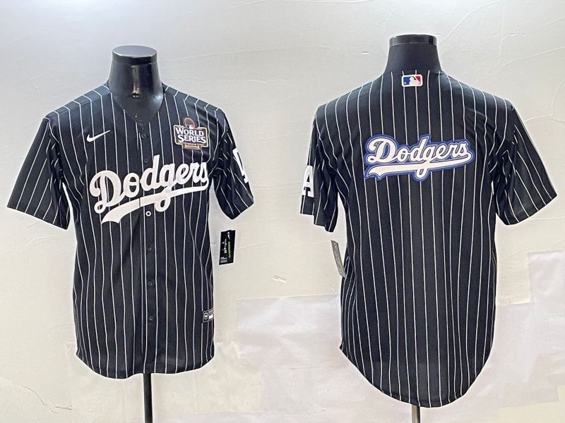 Men Los Angeles Dodgers Blank Black Stripe Jointly Name 2025 Nike MLB Jersey style 36->los angeles dodgers->MLB Jersey